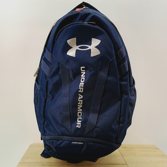 Under Armour Other - Under Armour Hustle 5.0 Backpack Navy Blue UA Storm Laptop Bag 1361176-408 OSFA